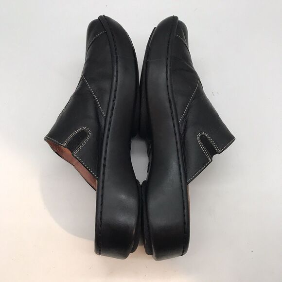 Naot Black Leather Clogs Women's 7 Embroidered Floral Slip On Mules Comfort Shoe - Picture 8 of 12